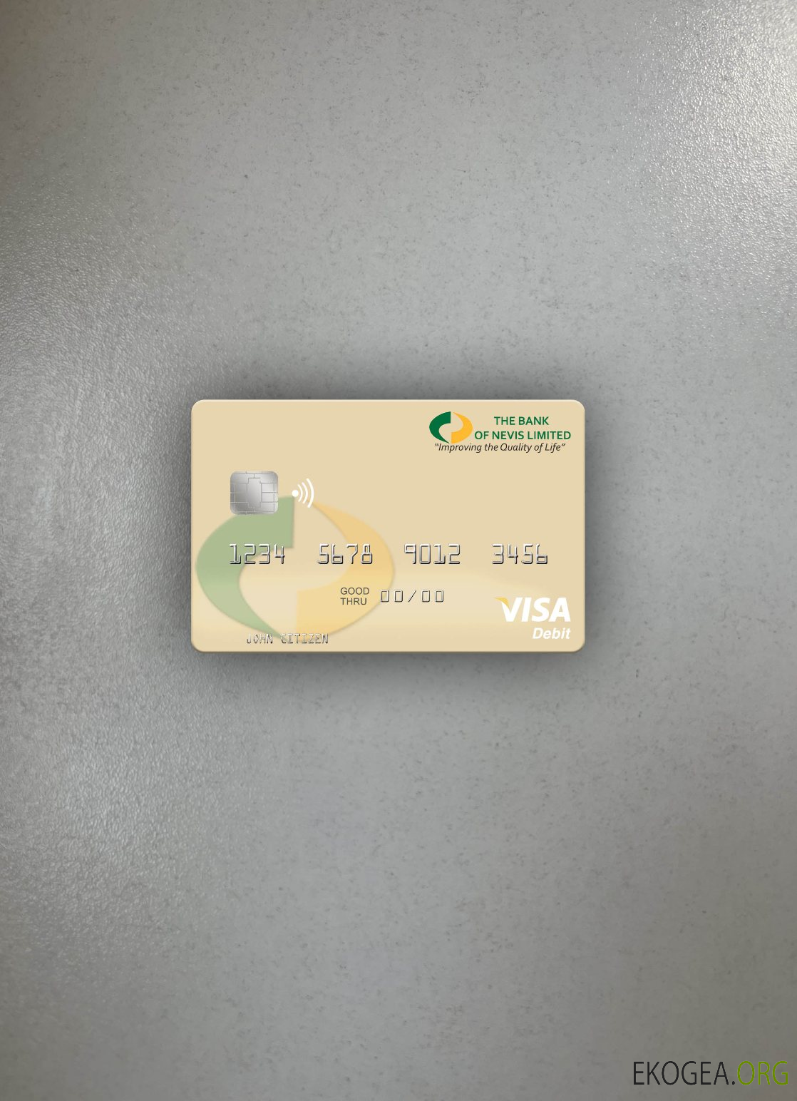 Saint Kitts et Nevis Banque de Nevis carte de débit visa photolook ,